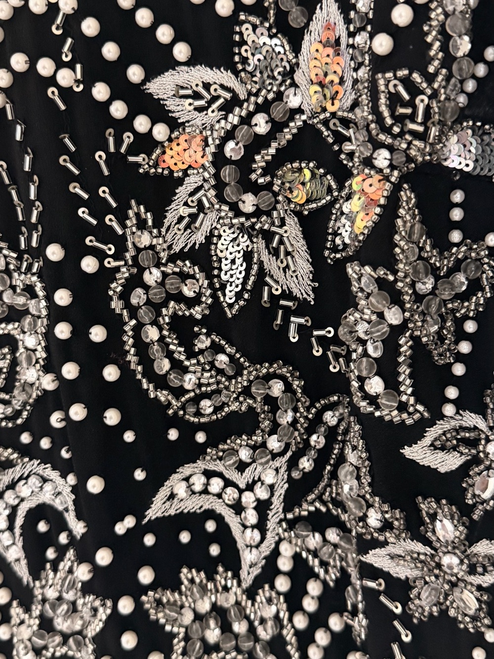Embellished Black and Silver Fringe Mini Dress - Picture 8 of 10